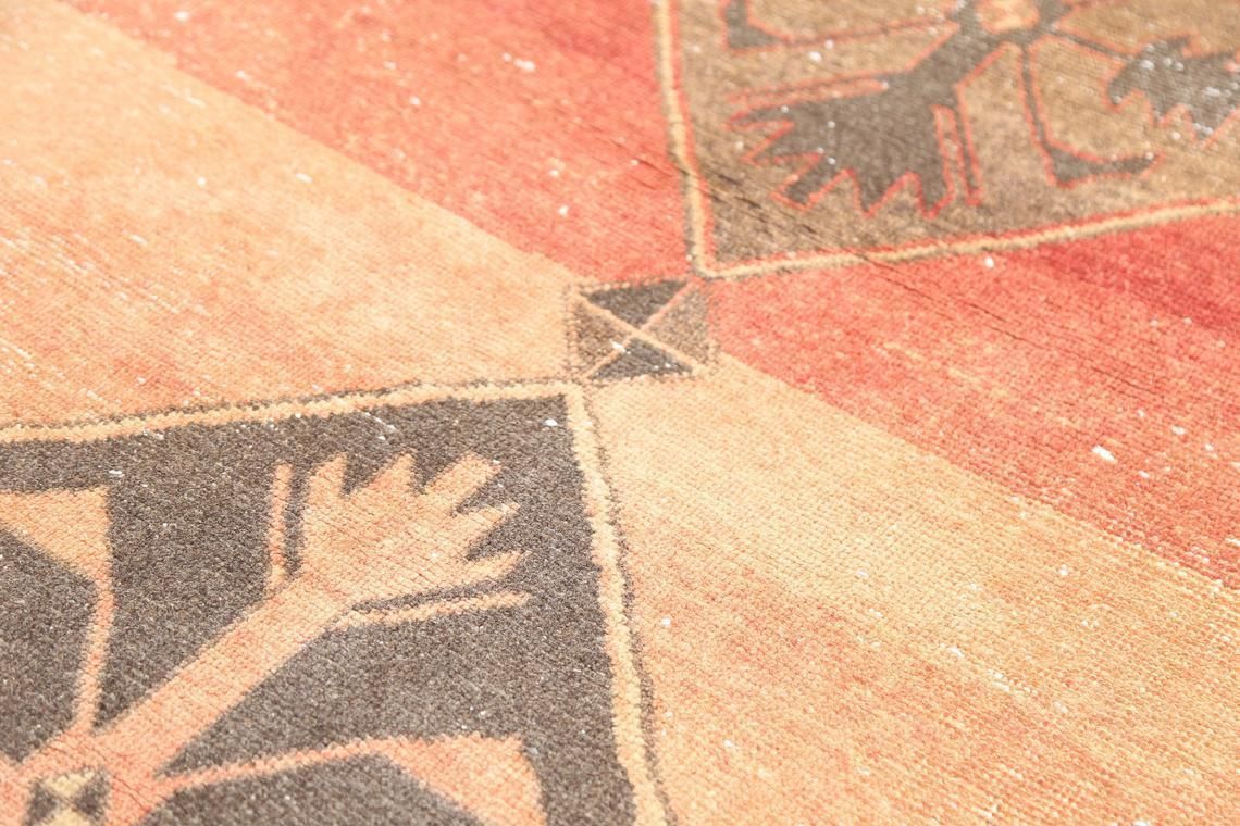 101x374 Cm Turkish Runner Rug, Turkish Faded Orange Red Vintage Oushak Rug, Bohemian Rug, Wool Rug, Bedroom Rug, Rug, Boho Chic Luxury Runners photo Textiles