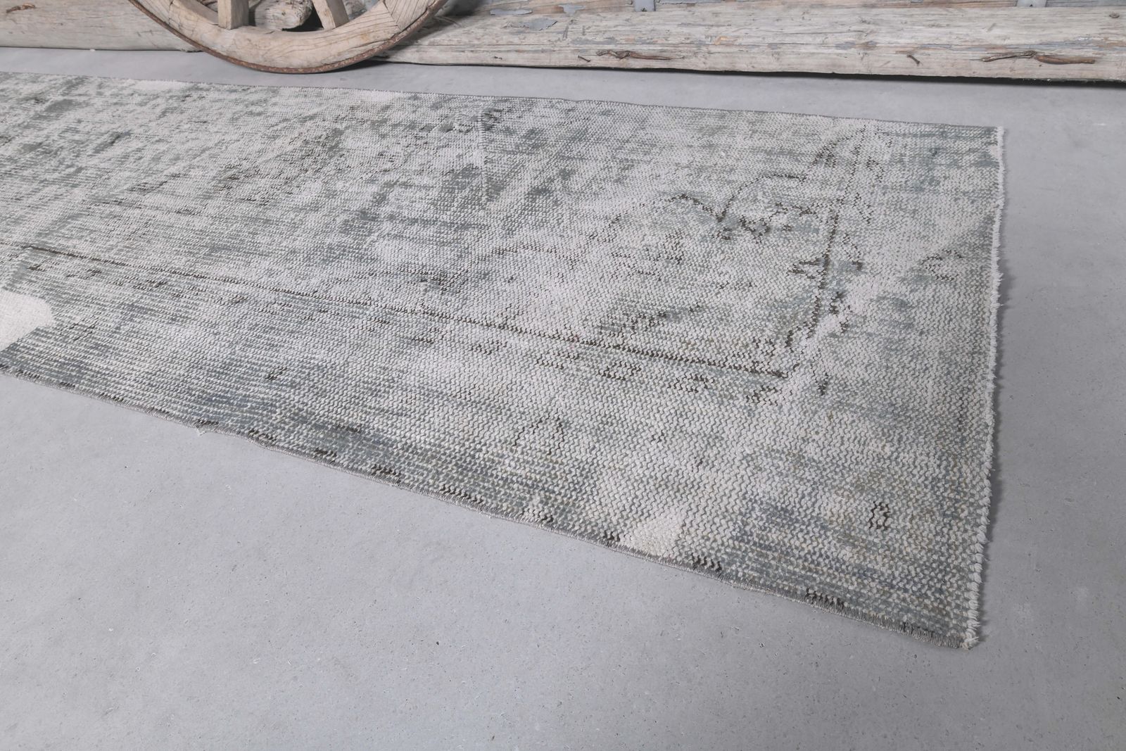 87x287 Cm Turkish Runner, Faded Brown Beige Teal, Turkish Vintage Rug, Oushak Rug, Floral Rug, Runner Rug, Wool Rug, Rug Runner, Distressed 2.9x9.4 Ft photo 276.0