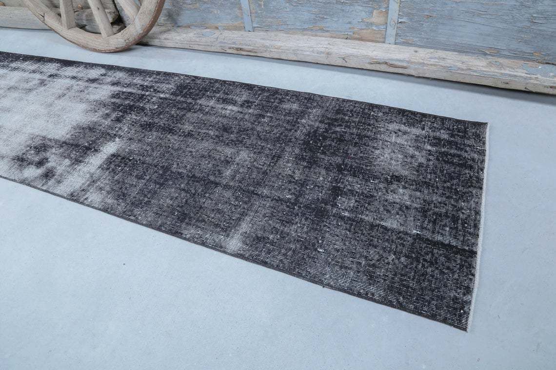 75x378 Cm Faded Red Runner, Distressed Black Gray White Turkish Runner Rug, Ethnic Muted Floor Runners, Handmade Runner Entryway Runner Rugs photo 299.0