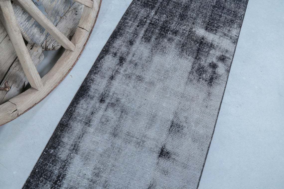 75x378 Cm Faded Red Runner, Distressed Black Gray White Turkish Runner Rug, Ethnic Muted Floor Runners, Handmade Runner Entryway Runner Rugs photo buy
