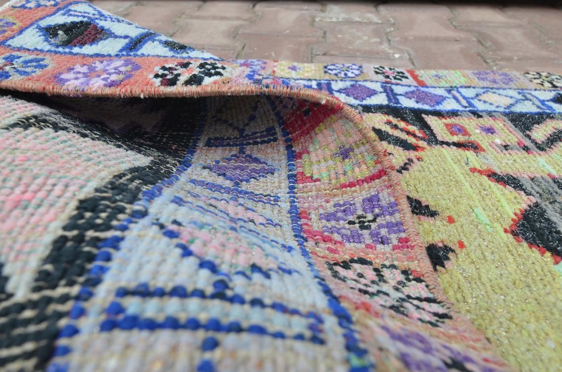 photo for sale 78x350 Cm Bohemian Runner, Turkish Runner, Geometric Runner, Hallway Runner, Oushak Runner, Handmade, Wool Runner, Home Decor, Colorful Rug