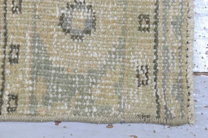 Turkish Runner, Oushak Vintage Runner, Wool Runner, Handmade, Runner Rug, Turkish Rug, Hallway Runner, Home Decor, Neutral Beige photo vintage