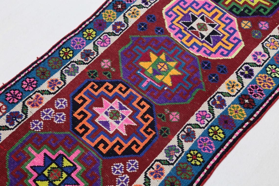 2.5x11 Ft, Narrow, Turkish Runner Rug, Vintage Rug, Runner Rug, Etsy Rug, Handmade Rug, Turkish Rug, Interiror Rug, Hallway Rug, Oushak Rug photo furniture