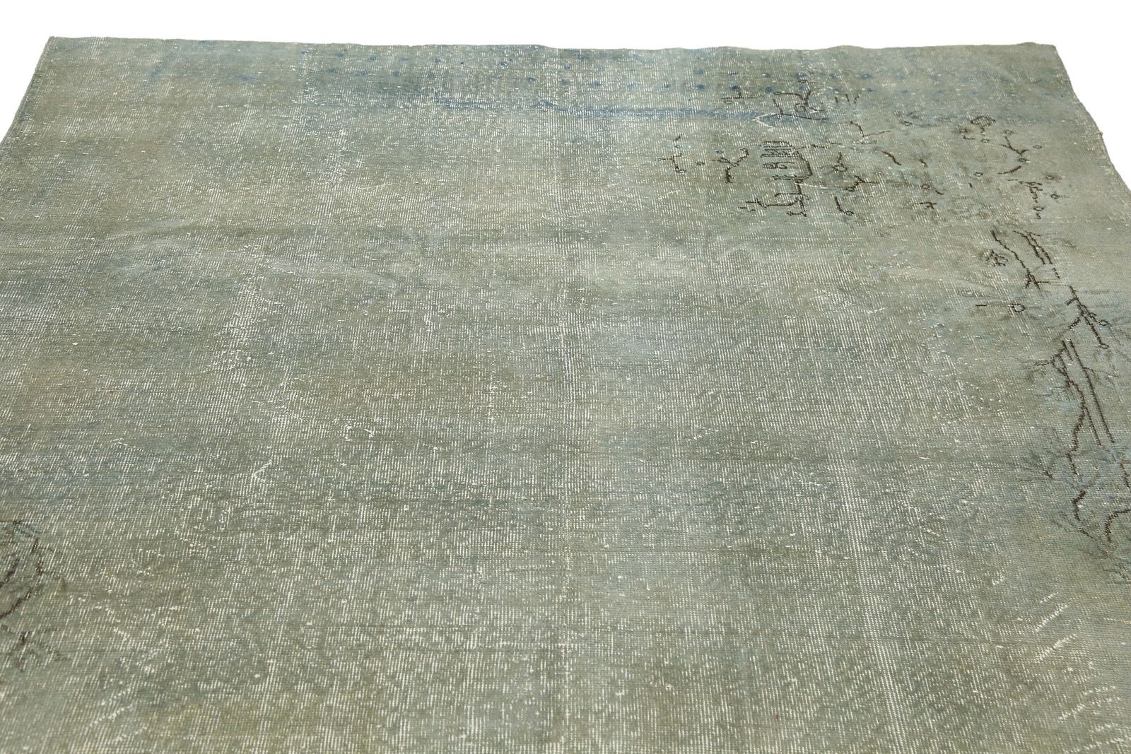 Antique Turkish Rug, Beige Handmade Rug, Area Rug, Oushak Rug, Blue, Wool On Cotton, Living Room Rug, Antique Living Room Rug photo 563.0