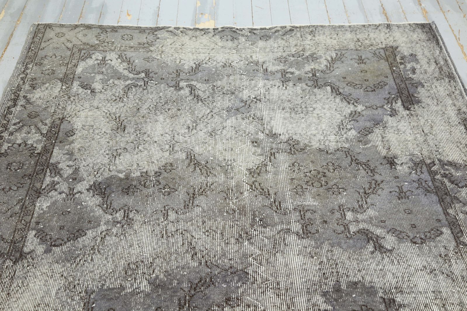 Turkish Rug, Gray, Area Oriental Rug, Vintage Oushak Rug, Traditional Rug, Wool Rug, Oriental Rug photo Textiles