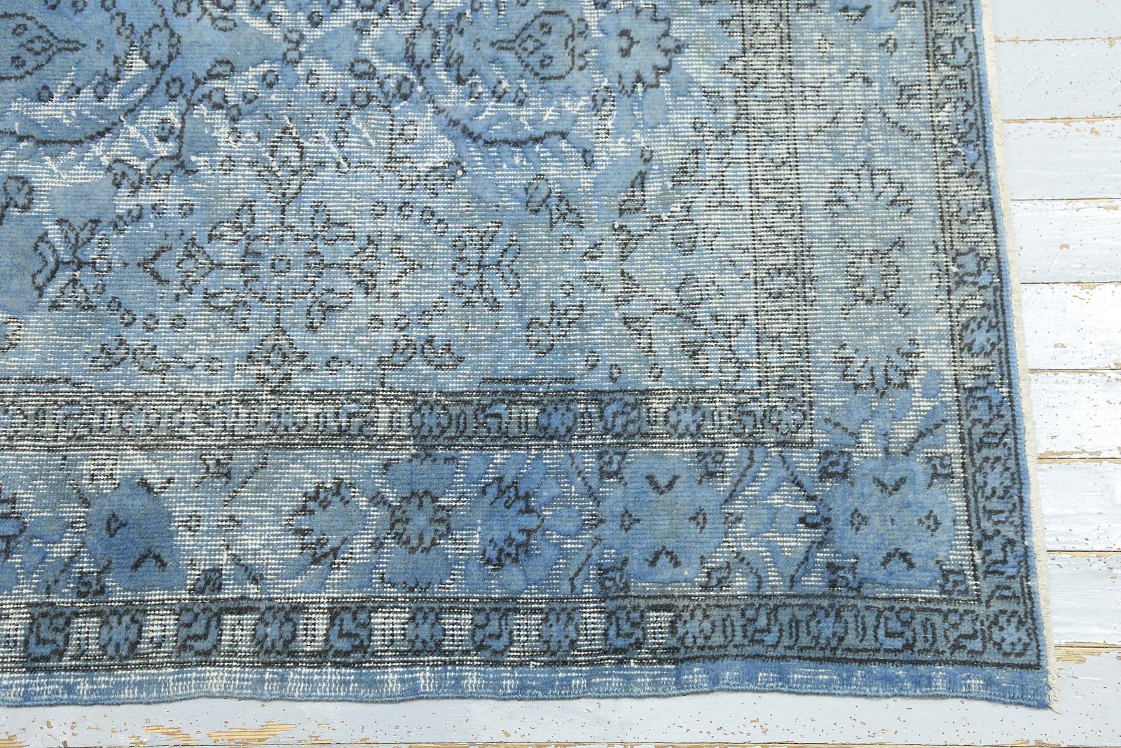 Distressed, Carved Turkish Rug, Vintage Rug, Blue, Area Rug, Farmhouse Decor, Modern, Home Decor photo buy