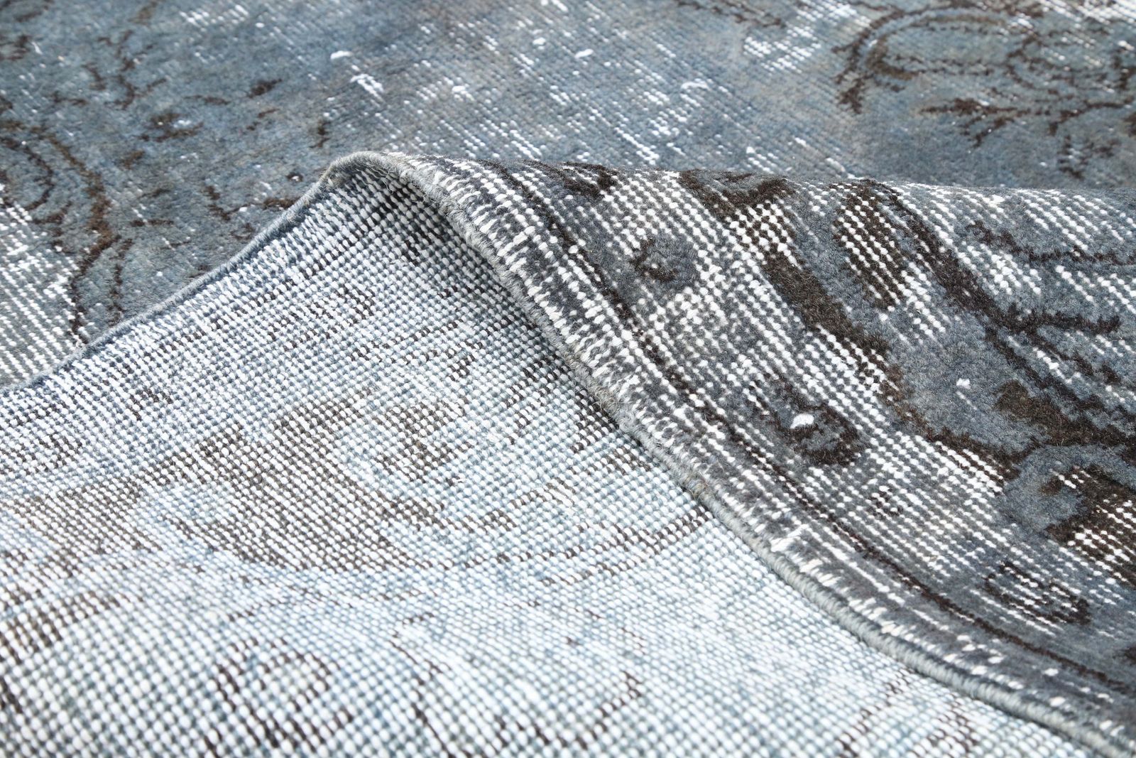 photo furniture Turkish Oushak Area Rug, Blue, Anatolian Vintage Rug, Hand Knotted Rug, Traditional Turkish, Distressed Luxury Carved Blue Teal Rug