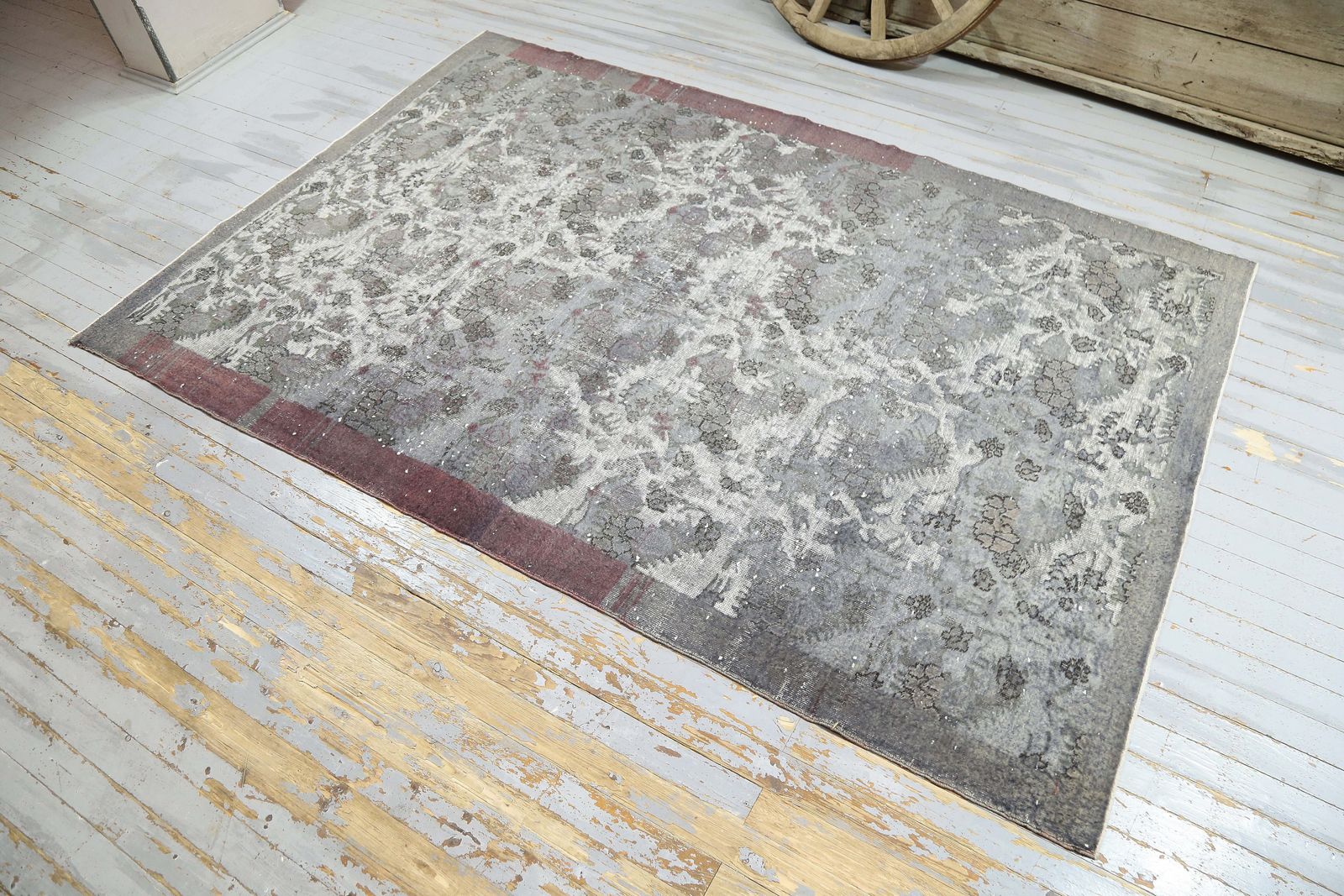 Handmade Turkish Rug, Gray Anatolian Rug, Oushak Rug, Grey Area Rug, Carved Wool Rug, Natural