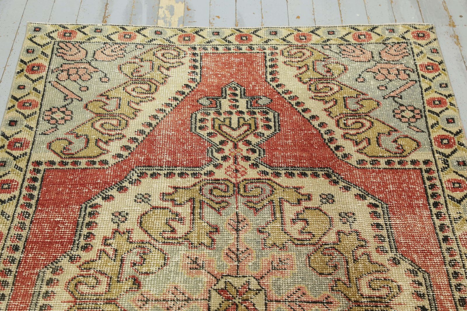 Turkish Vintage Rug, Antique Wool Rug, Oriental Rug, Home Decor, Area Rug, Tribal Bohemian Rug, Red, Beige Luxury Carpet Handmade photo 321.0