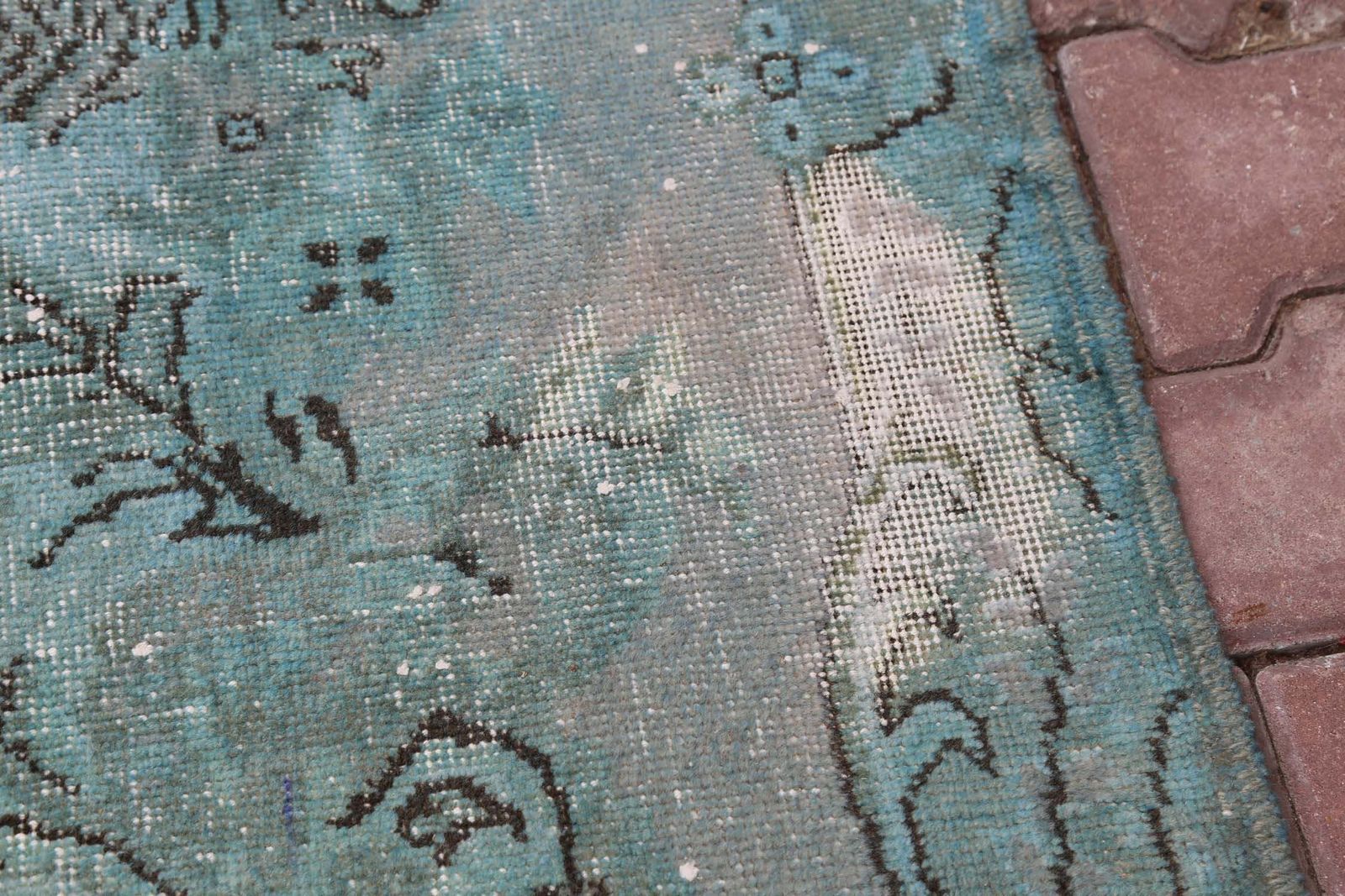 Teal, Turkish Vintage Rug, Distressed Rug, Area Rug, Oushak Rug, Wool Rug, Room Decor, Floral Rug, Living Room Rug, Blue Turquoise photo buy