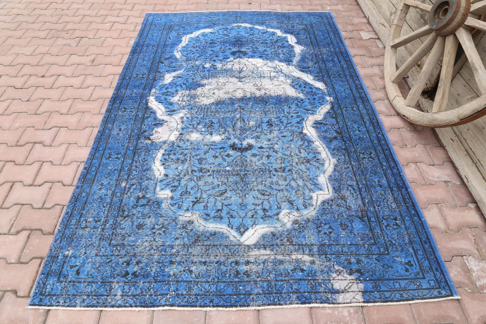 Modern Art, Vintage Rug, Blue, Turkish Rug, Oushak Rug, Area Rug, Blue Rug, Turkey Rug, Home Decor, Carpet, Oriental Rug, Wool Rug