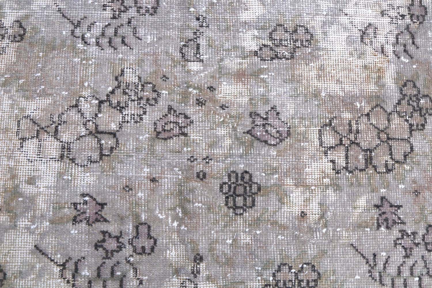 Turkish Rug Distressed Vintage Wool Rug, Bohemian, Living Room Rug, Area Rug, Handmade, Oushak Rug, Distressed, Gray, Neutral Grey photo for sale