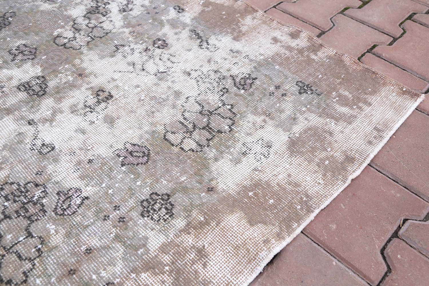 Turkish Rug Distressed Vintage Wool Rug, Bohemian, Living Room Rug, Area Rug, Handmade, Oushak Rug, Distressed, Gray, Neutral Grey photo 637.0