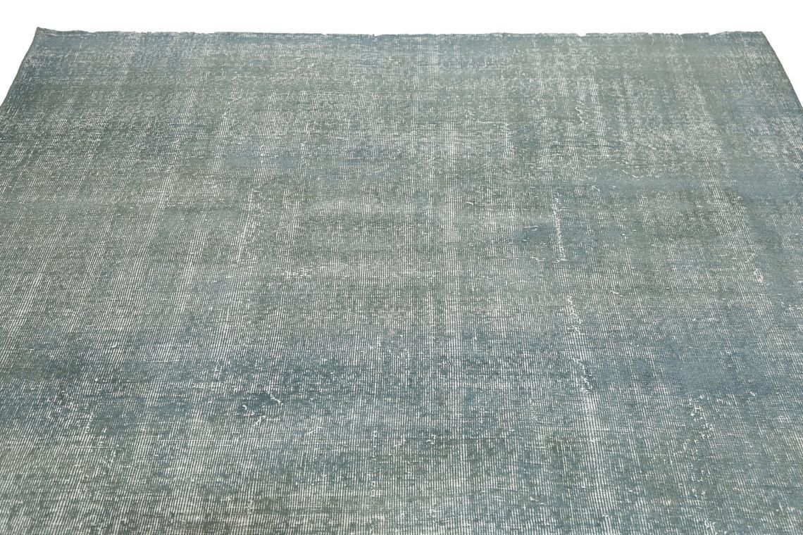 6.7x9.7 Turkish Faded Blue Vintage Area Rug, , Home Decor, Handmade Oushak Rug, Ethnic, Bohemian Turkey Rug Distressed Teal Faded Turquoise photo Textiles