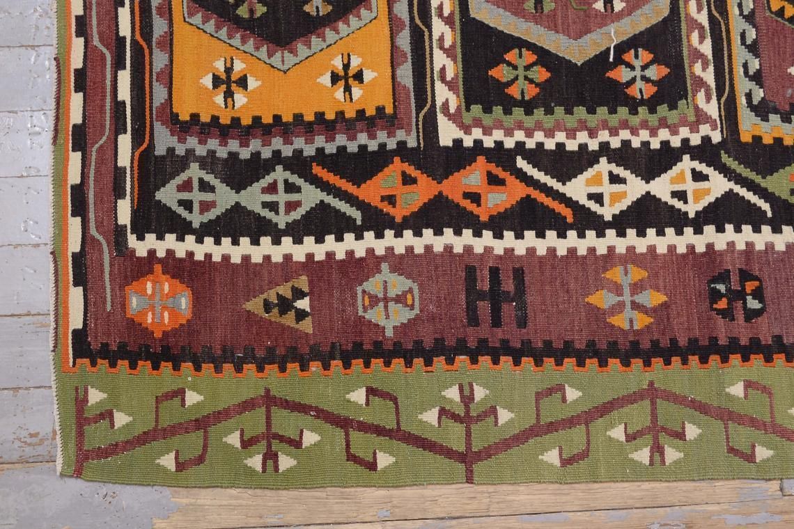 52x116, Wide Runner Turkish Kilim Flatweave Runner, Vintage Oushak Kilim, Kelim, Tapis, Hallway Turkish Runner, Ethnic Farmhouse Decor photo vinterior