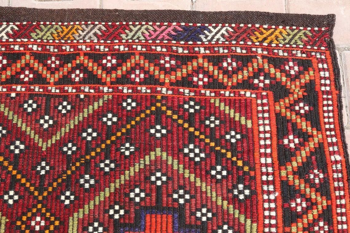 6.8x11.2, Flatweave Rug, Red Burgundy Claret Kilim Turkish Vintage Handwoven Traditional Rug, Area Rug, Wool Rug, Oriental Rug, Turkey Rug photo buy