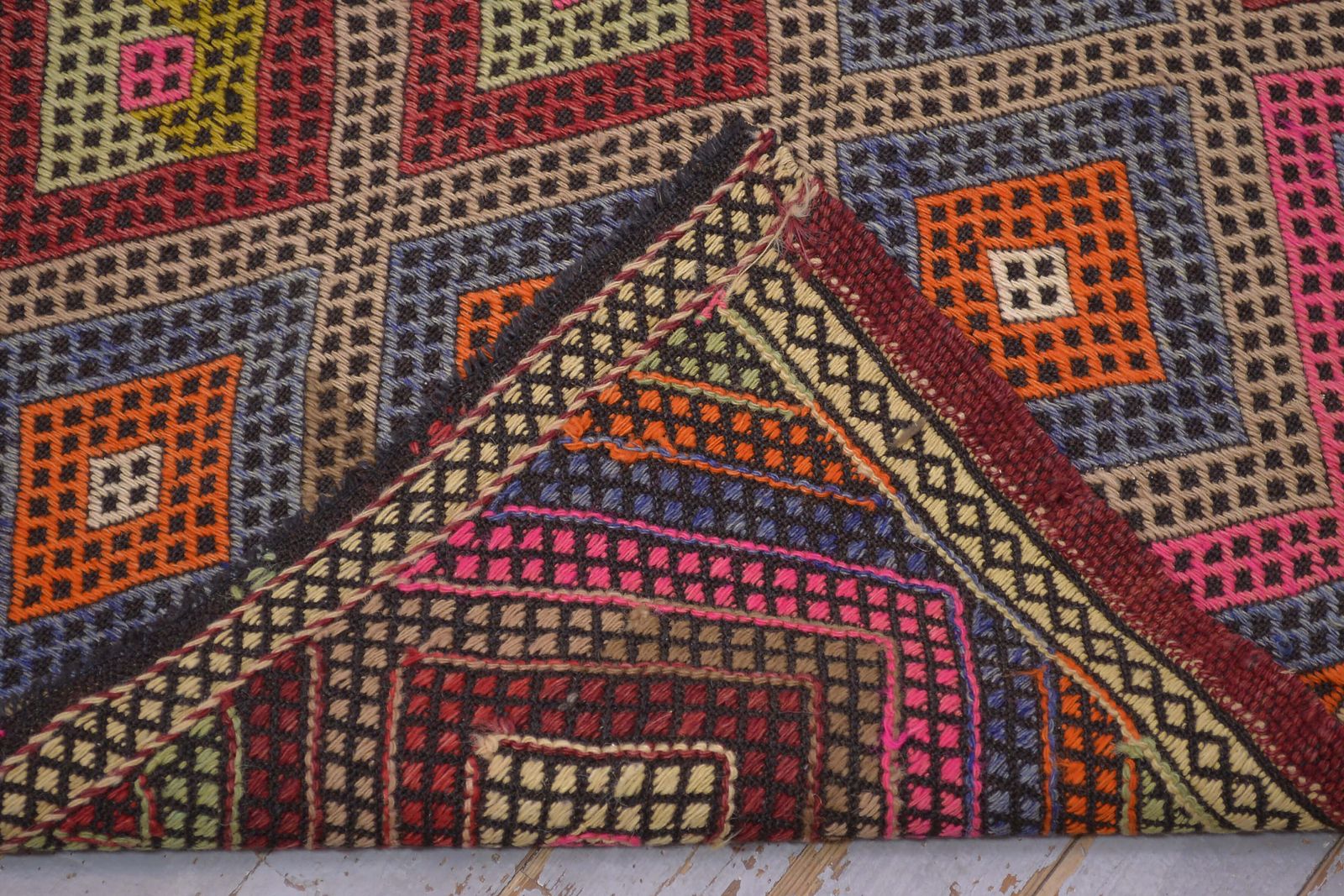 Turkish Kilim, Flatweave Rug, Vintage Kilim, Oushak Kilim, Farmhouse Deco, Turkish Rug, Kelim Pink Orange photo buy