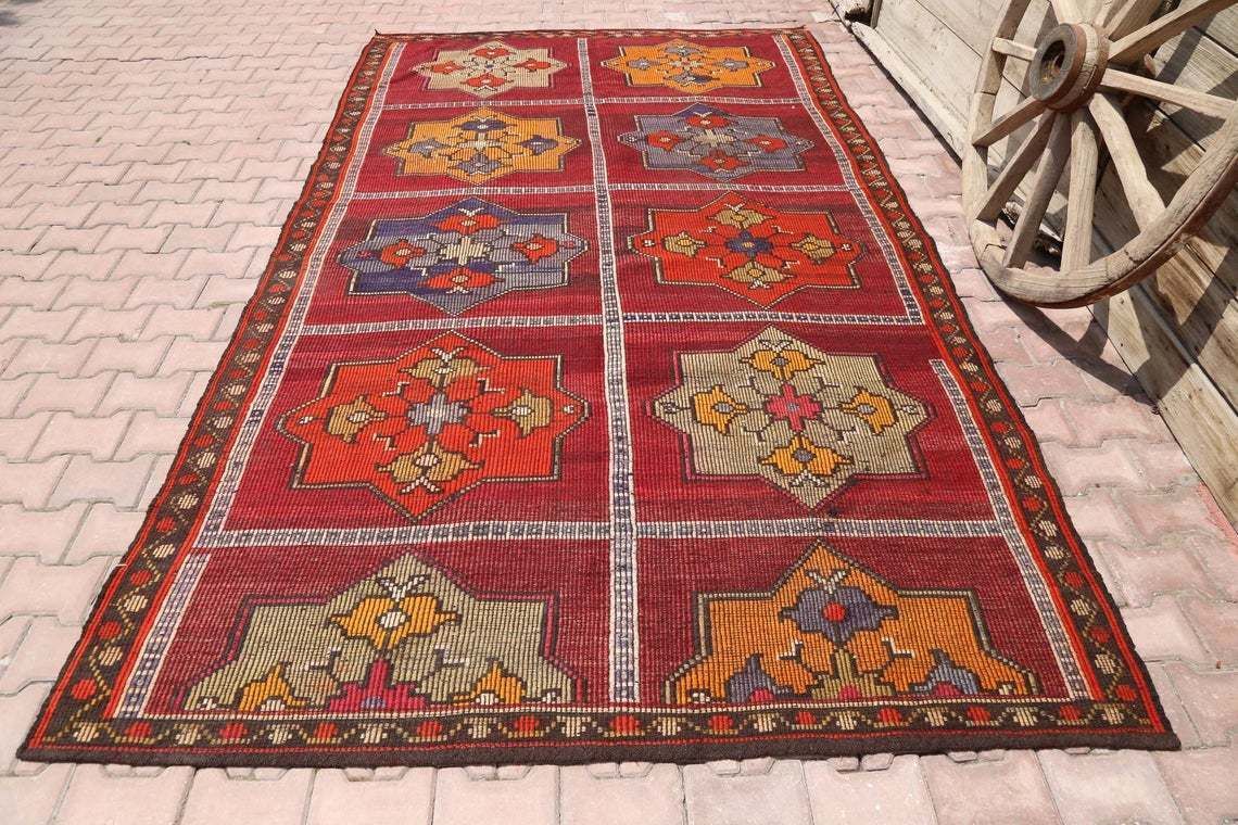 6.7x11.2, Flatweave Rug, Kilim, Turkish Rug, Kilim Rug, Area Rug, Vintage Rug, Oushak Rug, Rugs, Traditional Rug, Wool, Home Decor, Turkey