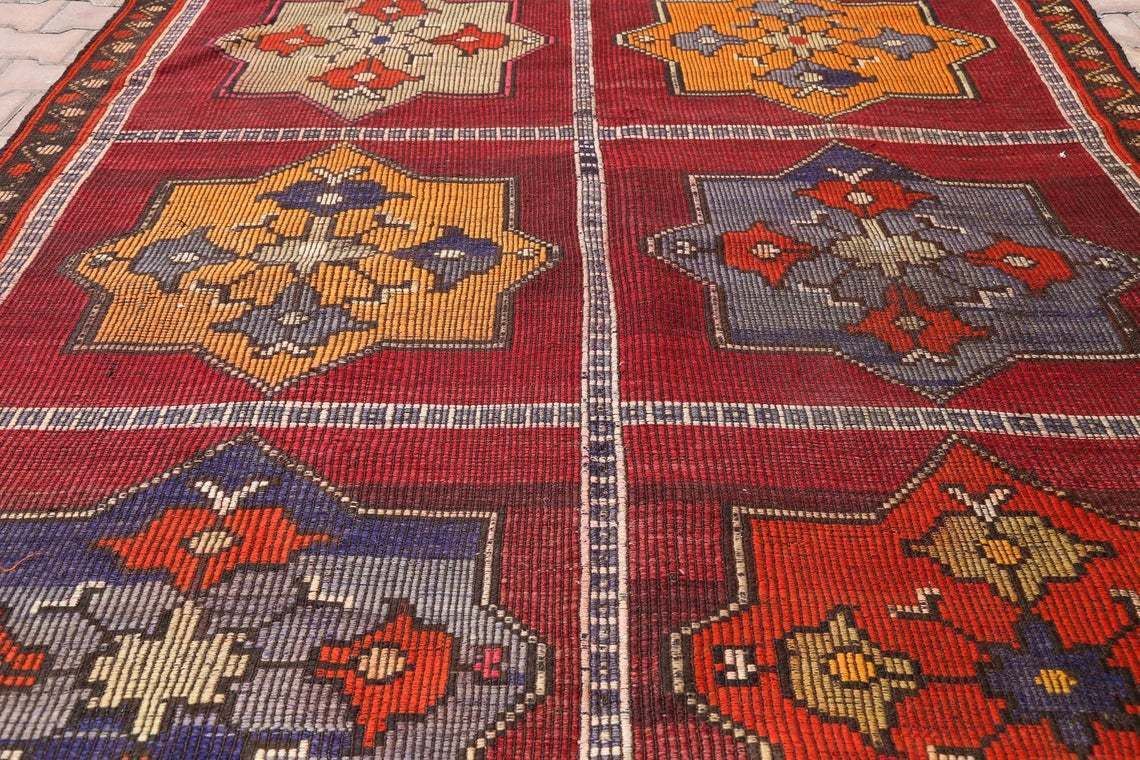 6.7x11.2, Flatweave Rug, Kilim, Turkish Rug, Kilim Rug, Area Rug, Vintage Rug, Oushak Rug, Rugs, Traditional Rug, Wool, Home Decor, Turkey photo for sale