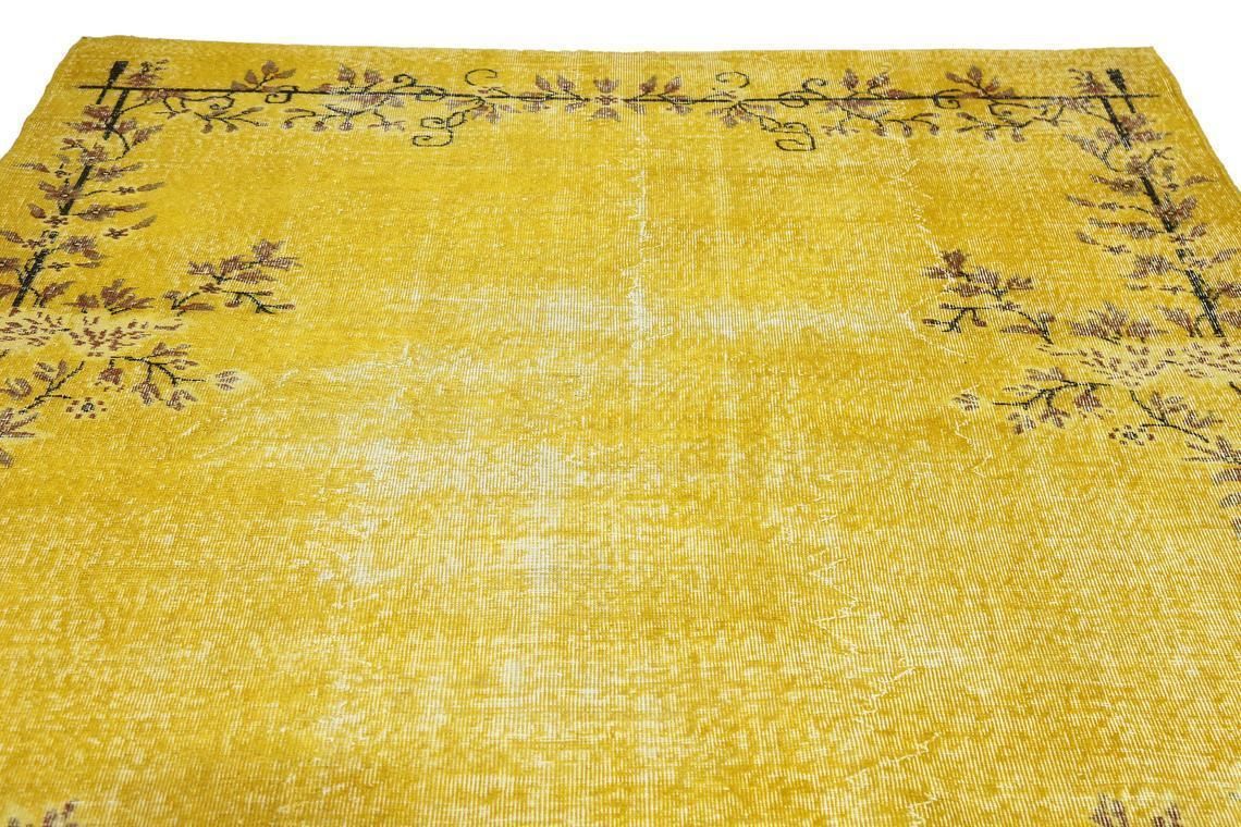 Turkish Rug, Vintage Area Rug, Yellow Floral Living Room Rug, Modern, Turkey Rug, Rugs, Oushak Rug, Wool Rug, Handmade, Rare photo 638.0