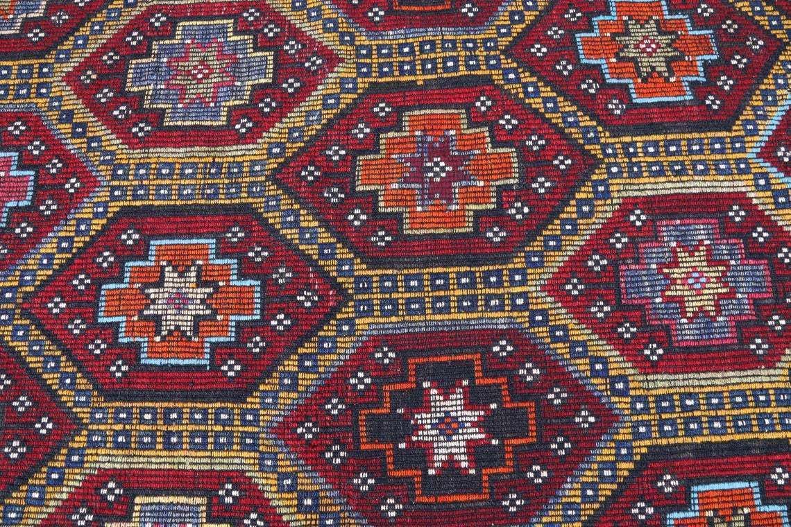 6.5x10.2, Flatweave Rug, Red Kilim Turkish Rug, Vintage Rug, Oushak Rug, Anatolian Rug, Area Rug, Wool Rug, Oriental Rug, Turkey Rug, Rugs photo Textiles