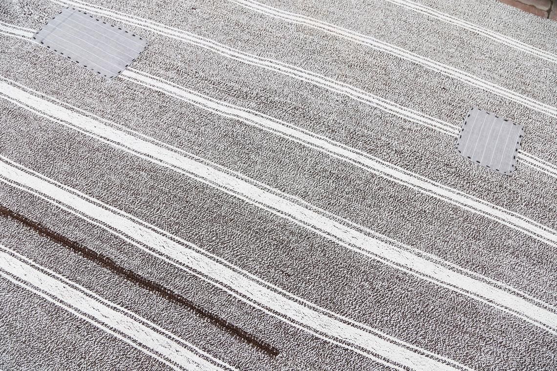 6.6x9.4, Turkish Rug, Kilim, Area Rug, Flatweave, Handwoven, Natural, Handmade, Oushak Rug, Gray, Striped, Turkish Carpet, Flat Weave Rugs photo 484.0
