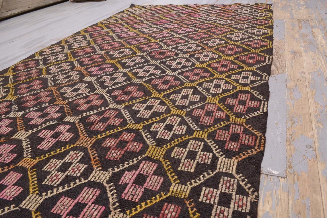 Flatweave Rug, 5x9.6, Kilim, Oushak Rug, Rugs, Turkish Rug, Vintage Rug, Geometric Rug, Kilim Rug, Area Rug, Handmade Rug, Boho Rug, Decor photo for sale