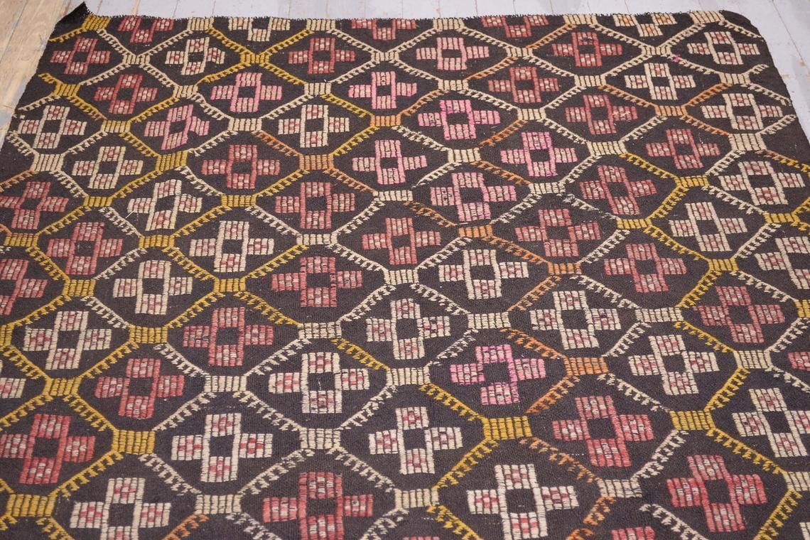 Flatweave Rug, 5x9.6, Kilim, Oushak Rug, Rugs, Turkish Rug, Vintage Rug, Geometric Rug, Kilim Rug, Area Rug, Handmade Rug, Boho Rug, Decor photo Textiles