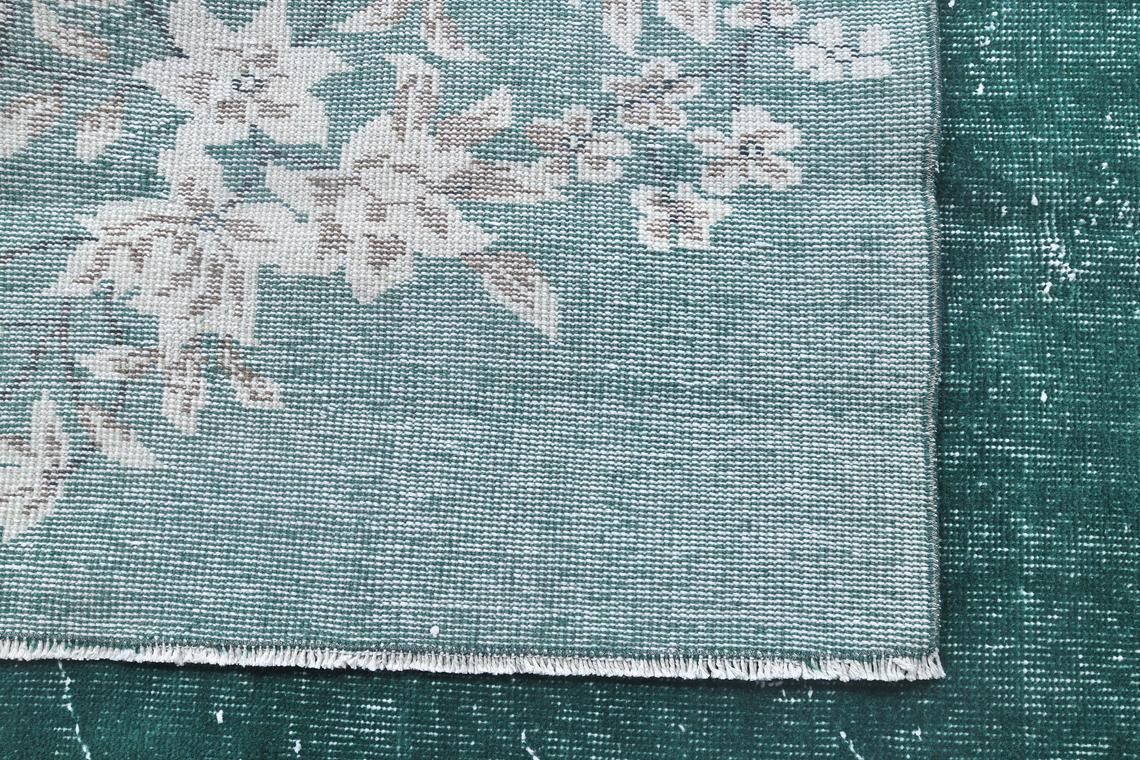 Turkish Rug, Area Rug, Handmade Rug, Wool, Vintage Rug, Bohemian Rug, Farmhouse Rug, Floral, Oushak Rug, Authentic Rug, Carpet photo Textiles
