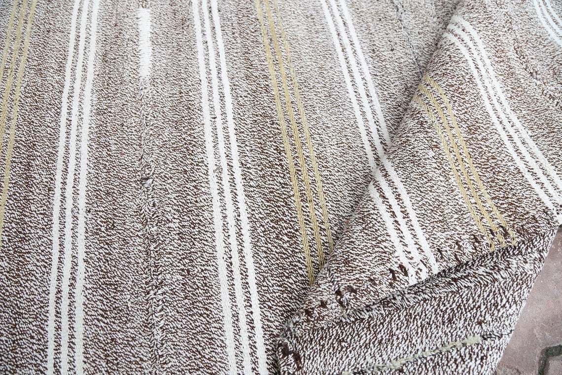 5.2x8.4, Flatweave Rug, Kilim, Area Rug, Flatweave, Turkish Gray Grey Handwoven Rug, Modern Striped Rug, Wool Rug, White Striped,Alfombra photo vinterior