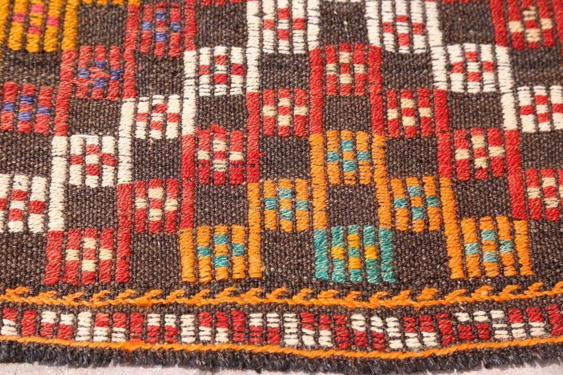 5.4x10.5, Turkish Kilim, Flatweave Rug, Vintage Kilim, Oushak Kilim, Wool, Handmade, Area Rug, Room Decor, Turkish, Geometric, Red, Orange photo buy
