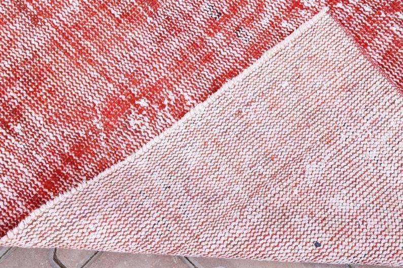 photo for sale 5.1x8.5, Vintage Distressed Red Turkish Rug, Vintage Area Rug, Wool Rug, Turkey Rug, Rugs, Modern, Contemporary Mid Century Farmhouse Decor