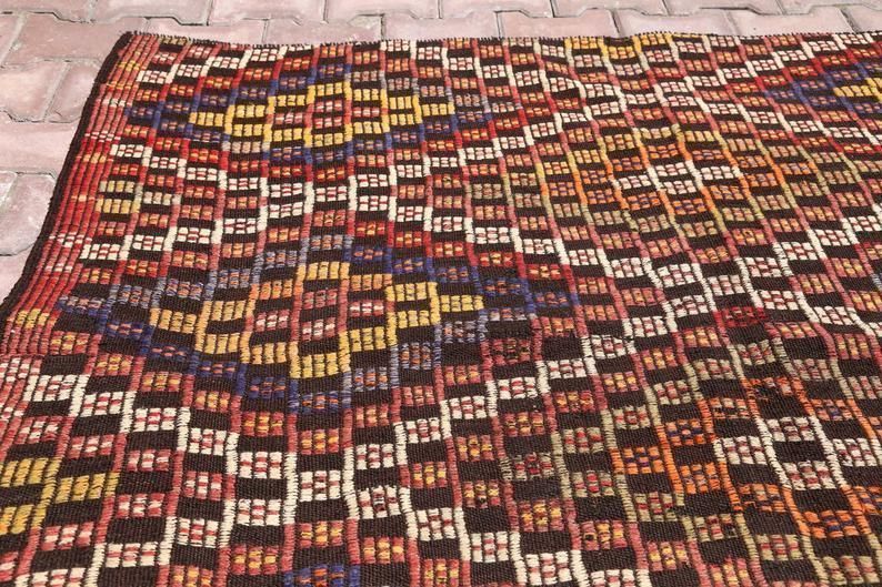 5.8x10, Flatweave Rug, Kilim Rug, Turkish Rug, Kilim, Turkey Rug, Oushak Rug, Vintage Rug, Bohemian Rug, Wool Rug, Home Decor, Carpet, Rugs photo for sale