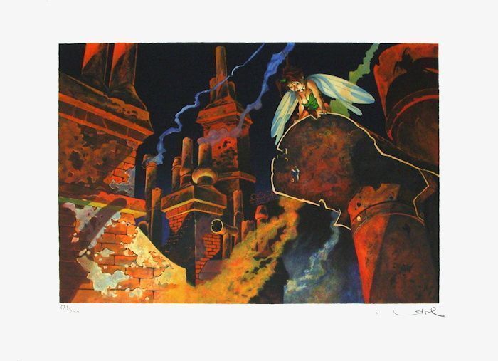 Loisel Régis   Lithograph   Peter Pan On The Roofs Of Angouleme