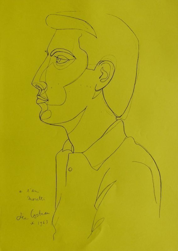 Cocteau Jean After Offset Poster From 1973 Portrait Of Raymond Moretti 4