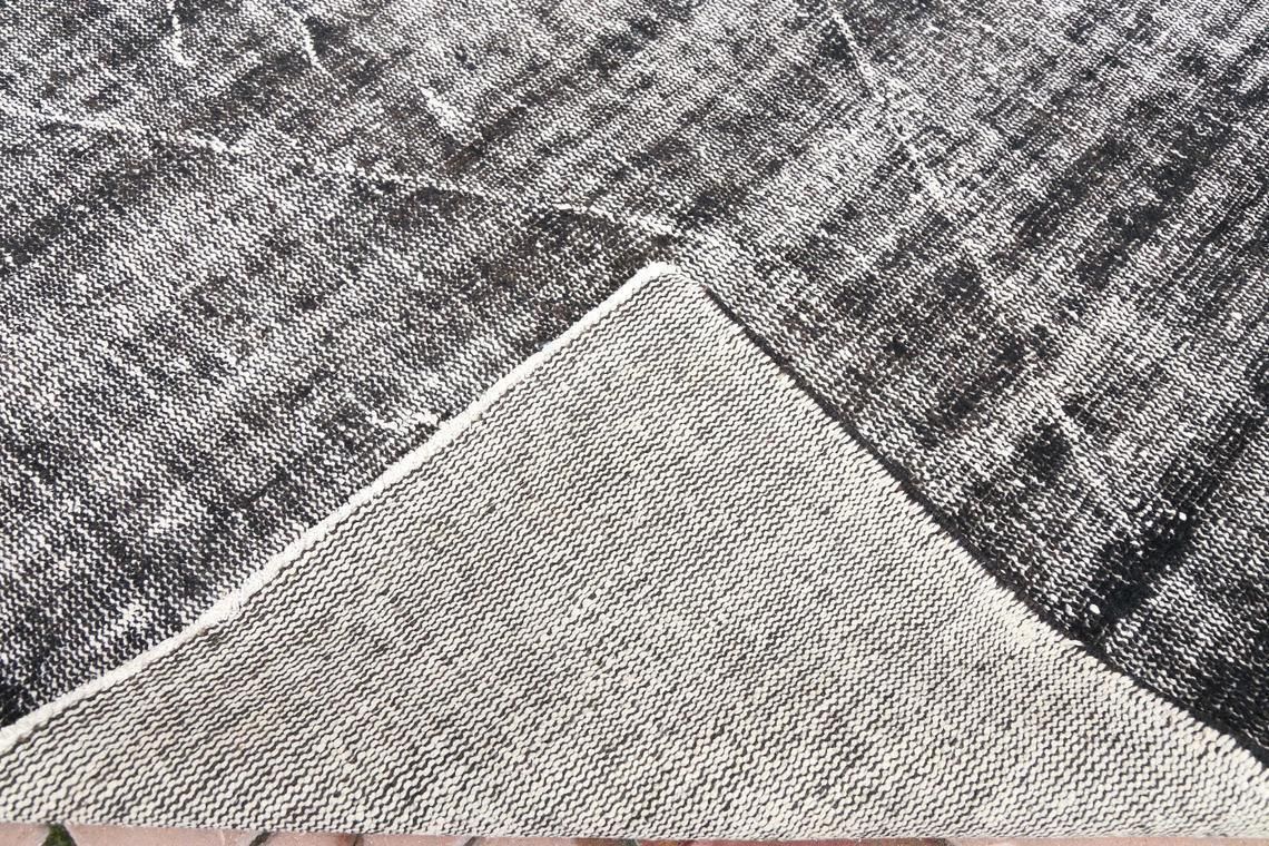 Turkish Rug, Interior Design, Vintage Rug, Handmade, Black, Wool Rug, Oushak Rug, Area Rug, Oriental, Black Distressed Rug 6.2x9.8 photo vintage