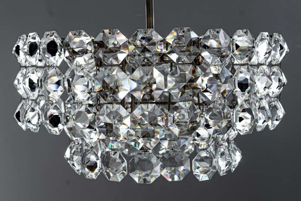 Beautiful Crystal Chandelier By Bakalowits & Sons, Vienna, 1960s photo for sale