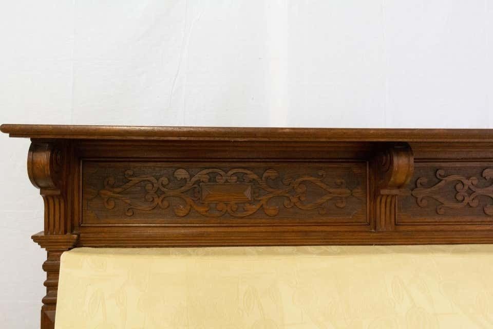 Banc provincial français en chêne à haut dossier, fin du XIXe siècle, vers 1890 photo 1963.5