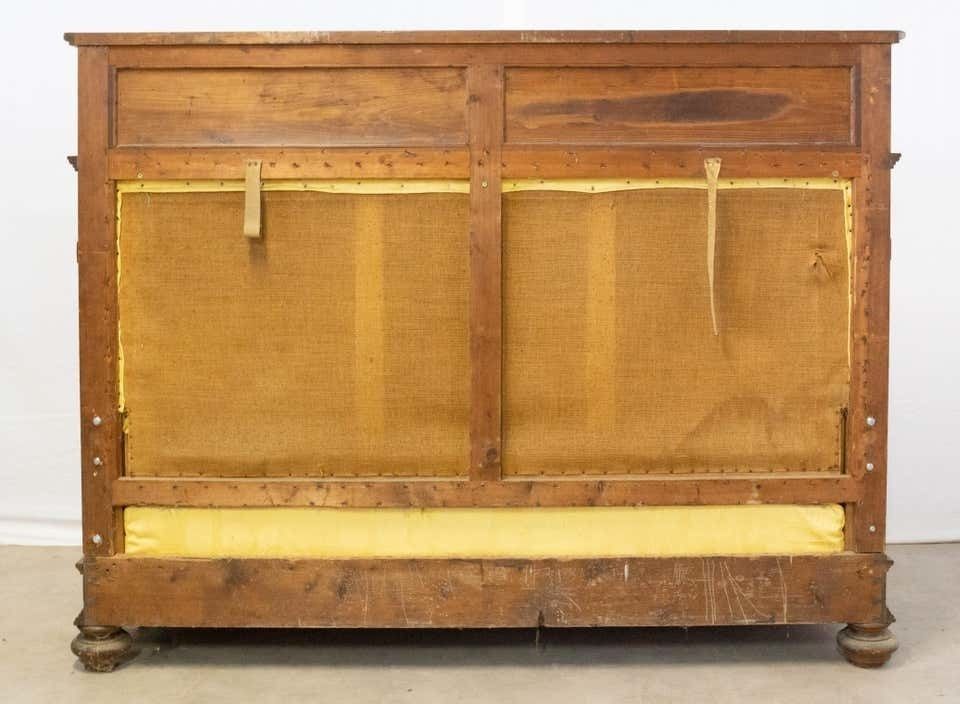 Banc provincial français en chêne à haut dossier, fin du XIXe siècle, vers 1890 photo vintage