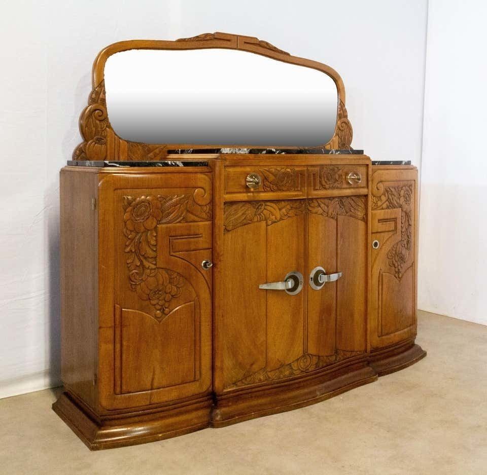 Buffet Art déco, plateau en marbre, France, vers 1930