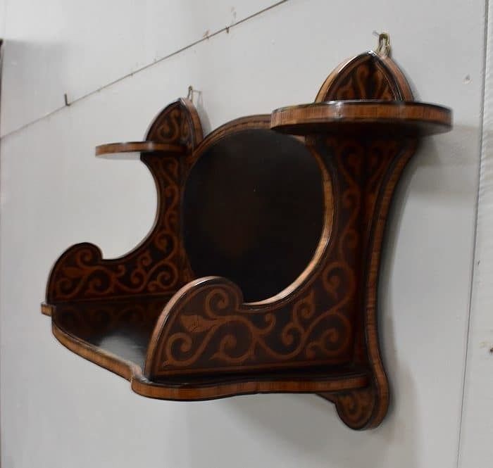 Blackened Wood Wall Shelf, Art Nouveau Taste 1900 photo for sale