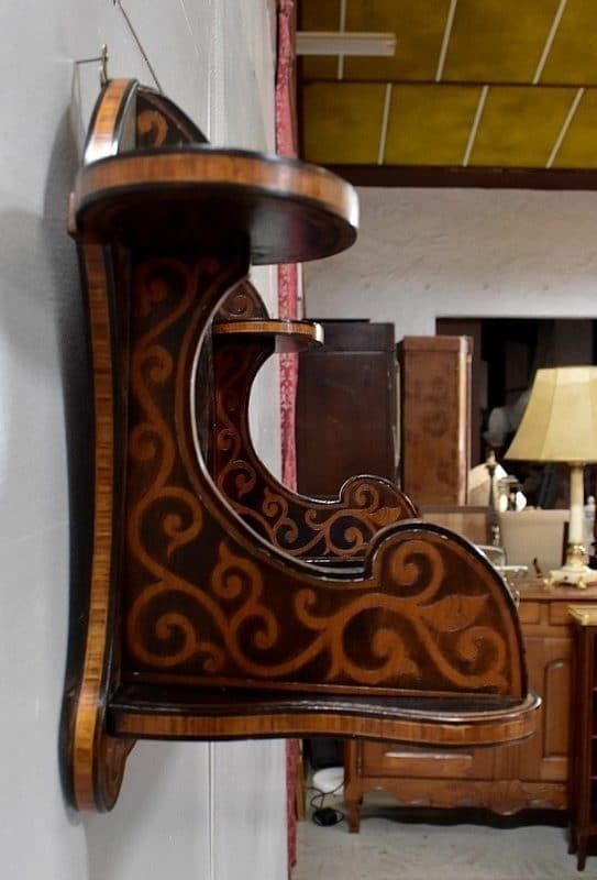 photo furniture Blackened Wood Wall Shelf, Art Nouveau Taste 1900