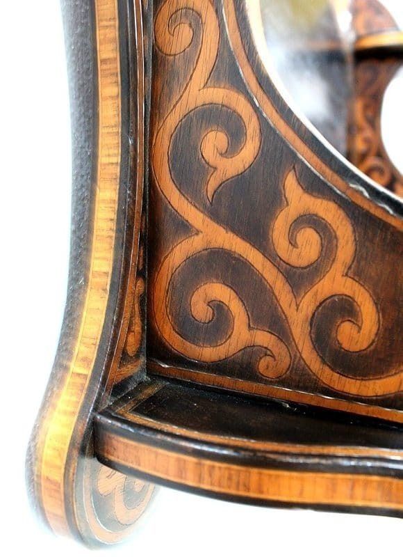 Furniture Blackened Wood Wall Shelf, Art Nouveau Taste 1900 photo