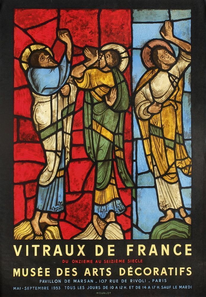 Stained Glass From France   Mourlot Poster   Museum Of Decorative Arts 1953