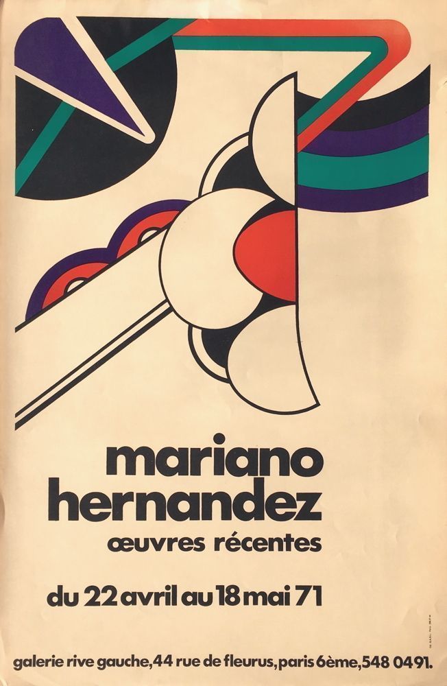 Hernandez Mariano (Born 1928)   Poster In Four Colors   Expositiongalerie Rive Gauche 1971