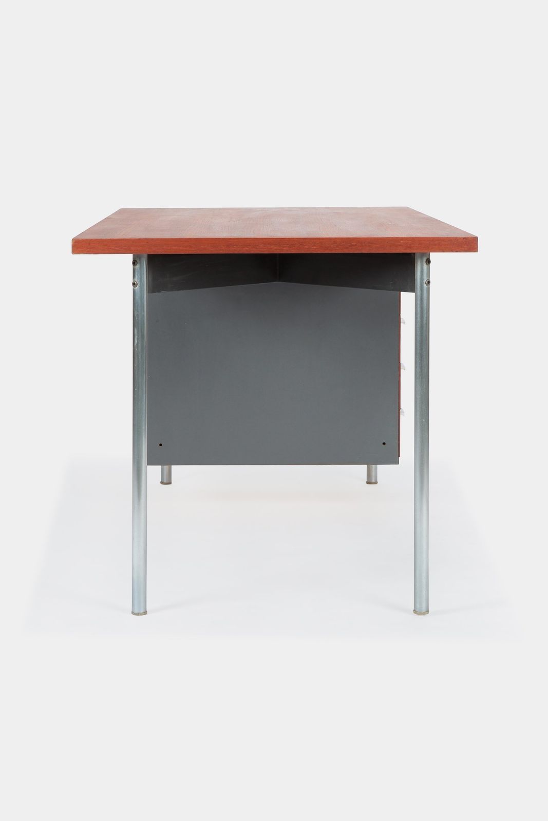 Teak Formica Tubular Steel Desk 60s photo 1244.0