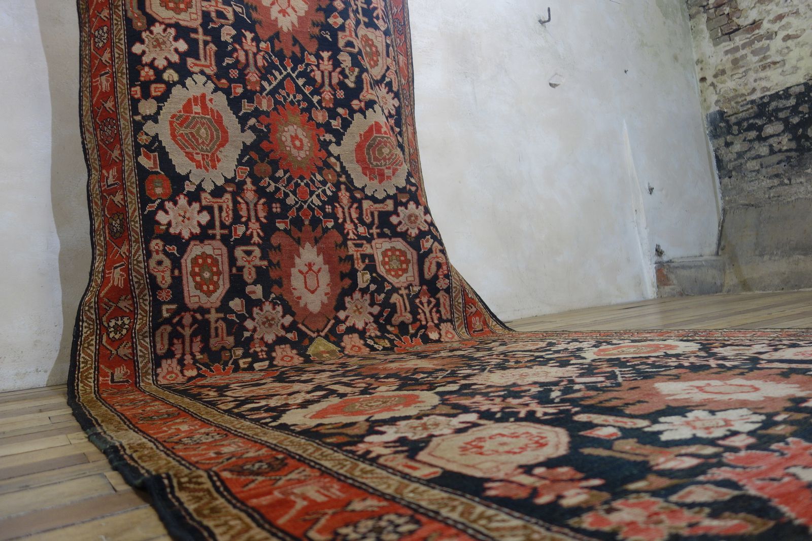 photo for sale Extremely Large 19th Century Kuba Kelleh Corridor Carpet, Rug