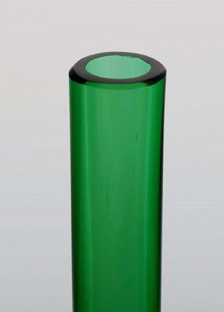 Large Murano Vase In Mouth Blown Art Glass With Narrow Neck, Italian Design photo for sale