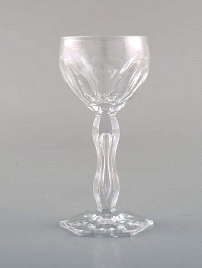 Val St. Lambert, Belgium, Eight Lalaing Glasses In Mouth Blown Crystal Glass photo furniture
