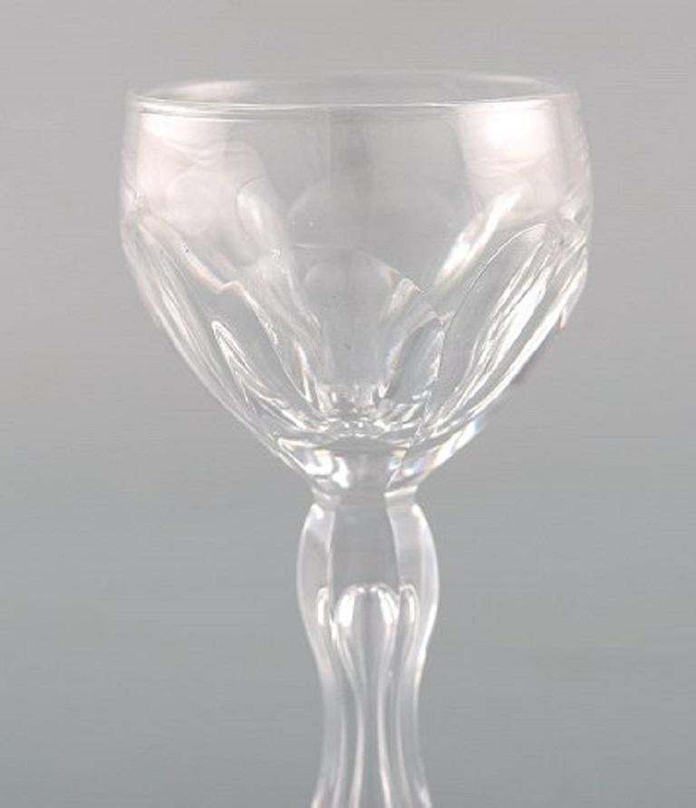 Val St. Lambert, Belgium, Eight Lalaing Glasses In Mouth Blown Crystal Glass photo for sale